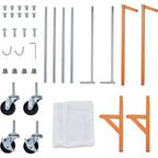 Acekool Z-Shape Appendiabiti su Ruote, Base Arancione o Nera, Pali Argento, 2 Coperture Antipolvere, per Esposizione al Dettaglio o Contenitore per Armadio