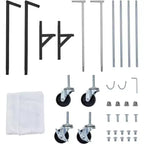 Acekool Z-Shape Appendiabiti su Ruote, Base Arancione o Nera, Pali Argento, 2 Coperture Antipolvere, per Esposizione al Dettaglio o Contenitore per Armadio