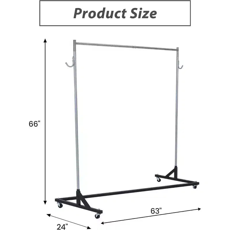 Acekool Z-Shape Appendiabiti su Ruote, Base Arancione o Nera, Pali Argento, 2 Coperture Antipolvere, per Esposizione al Dettaglio o Contenitore per Armadio