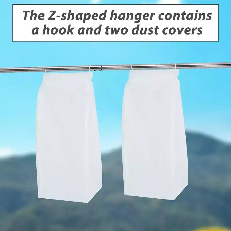 Acekool Z-Shape Appendiabiti su Ruote, Base Arancione o Nera, Pali Argento, 2 Coperture Antipolvere, per Esposizione al Dettaglio o Contenitore per Armadio