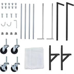 Acekool Z-Shape Appendiabiti su Ruote, Base Arancione o Nera, Pali Argento, 2 Coperture Antipolvere, per Esposizione al Dettaglio o Contenitore per Armadio