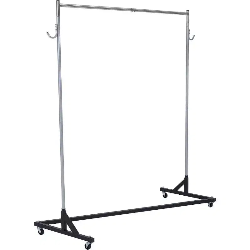 Acekool Z-Shape Appendiabiti su Ruote, Base Arancione o Nera, Pali Argento, 2 Coperture Antipolvere, per Esposizione al Dettaglio o Contenitore per Armadio