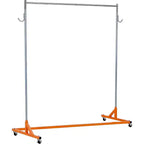 Acekool Z-Shape Appendiabiti su Ruote, Base Arancione o Nera, Pali Argento, 2 Coperture Antipolvere, per Esposizione al Dettaglio o Contenitore per Armadio