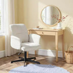 Homy Casa Sedia da lavoro girevole regolabile con braccioli imbottiti per piccoli uffici e vanità domestiche