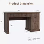 Garvee Scrivania per Ufficio con Scanalature, Scrivania Direzionale Moderna da 54 pollici con Stazione di Ricarica, Scrivania in Legno per Computer con Cassetti Portadocumenti per Studio