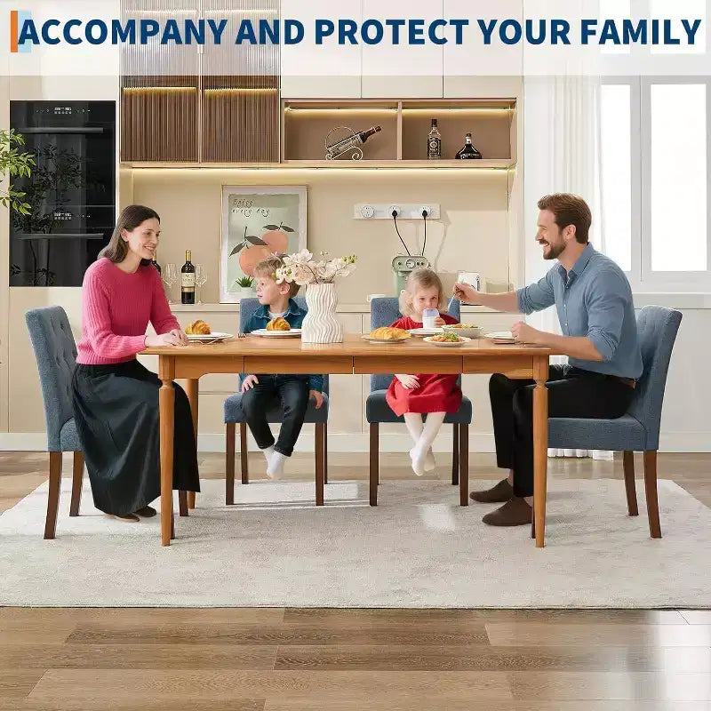 Acekool Sedie da Pranzo Imbottite Set da 2, Design Moderno Parsons con Morbido Tessuto di Lino e Robuste Gambe in Legno per Sala da Pranzo