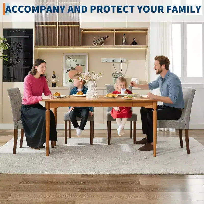 Acekool Sedie da Pranzo Imbottite Set da 2, Design Moderno Parsons con Morbido Tessuto di Lino e Robuste Gambe in Legno per Sala da Pranzo