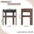 Acekool Lot de 2 chaises de salle à manger avec structure en bois d'hévéa, dossier incurvé moderne et revêtement en cuir PU pour cuisine et salon