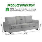 GustoWave 82 Divano per Soggiorno, Divano Moderno Comodo con Cuscino a Media Densità, Rivestimento Sfoderabile, Divano in Tessuto Chenille