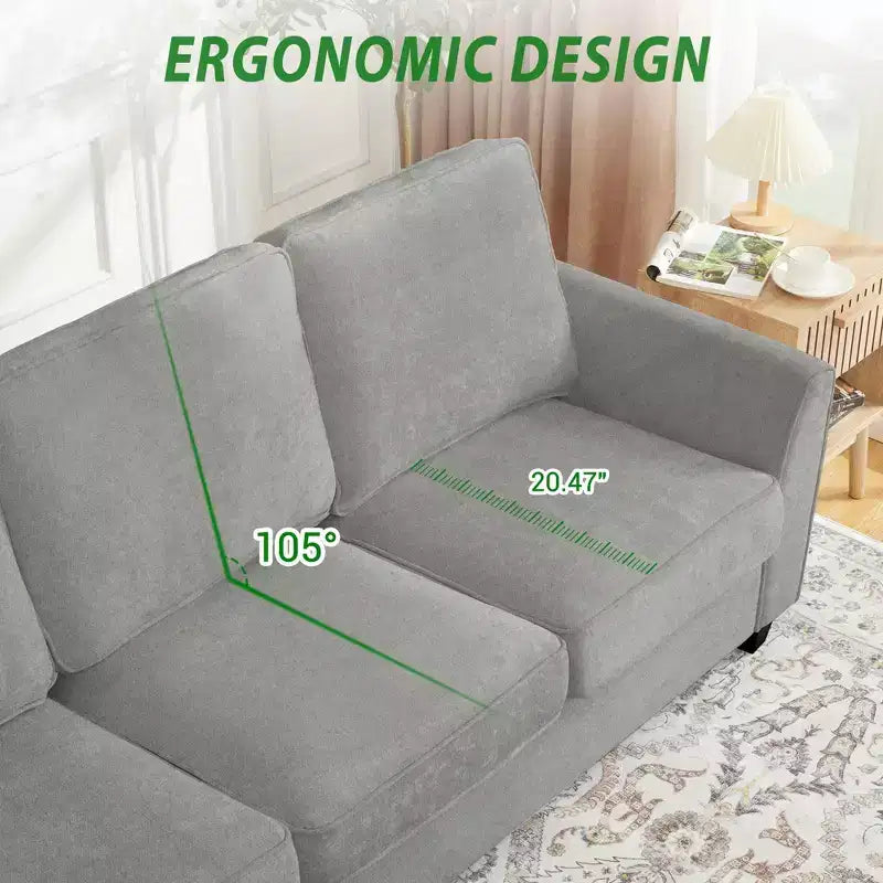 GustoWave 82 Divano per Soggiorno, Divano Moderno Comodo con Cuscino a Media Densità, Rivestimento Sfoderabile, Divano in Tessuto Chenille