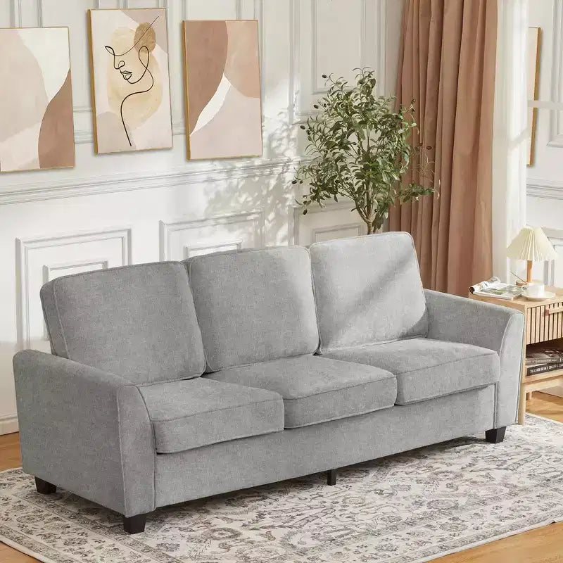 GustoWave 82 Divano per Soggiorno, Divano Moderno Comodo con Cuscino a Media Densità, Rivestimento Sfoderabile, Divano in Tessuto Chenille