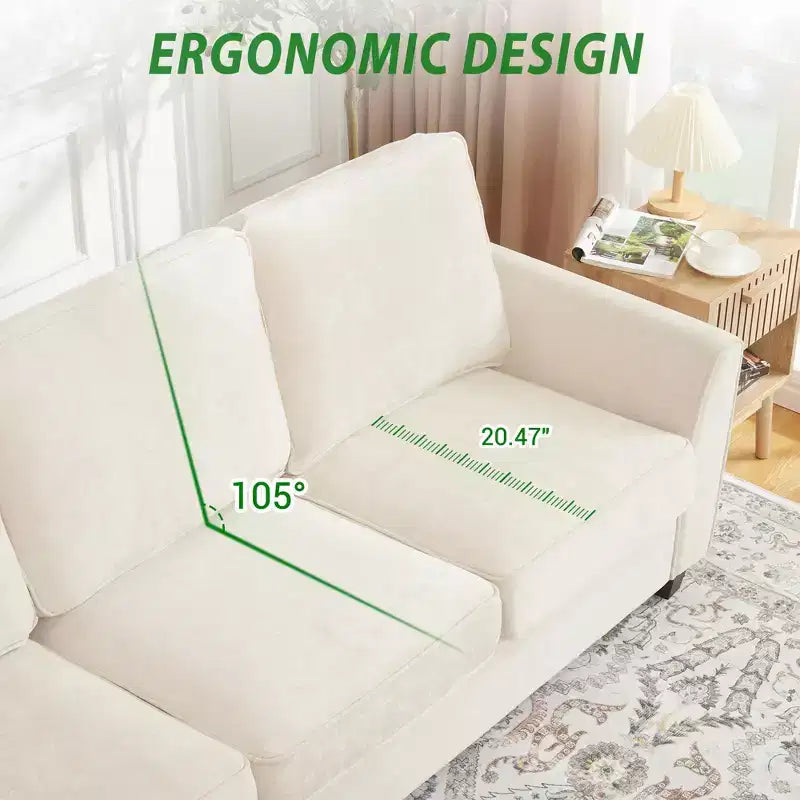 GustoWave 82 Divano per Soggiorno, Divano Moderno Comodo con Cuscino a Media Densità, Rivestimento Sfoderabile, Divano in Tessuto Chenille