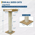 Cuccia per Finestra per Gatti, Tiragraffi per Gatti - 100 cm con Palo in Sisal, Regolabile in Altezza, 2 Mensole da Parete, Cuscino Rimovibile, Ventose per Piccoli Spazi