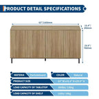 Mobile Credenza Buffet Moderno Scanalato da 160 cm con 4 Ante Scanalate, Gambe in Metallo e Ripiani Regolabili, Credenza da Cucina Tavolo Console d'Accento