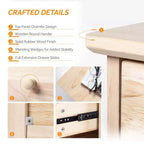 Cassettiera Karl Home a 3 cassetti in MDF (Medium-Density Fiberboard) naturale, larghezza 80 cm
