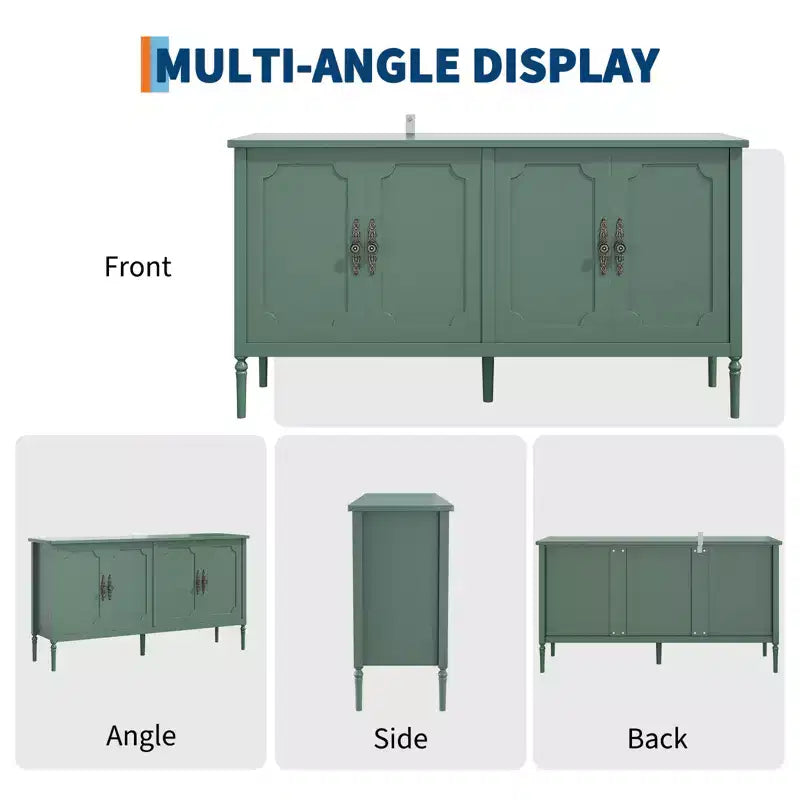 Madia larga 150 cm con funzione contenitore, mobile contenitore da cucina, consolle in legno, mobile decorativo da bar per la sala da pranzo