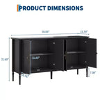 Madia larga 150 cm con funzione contenitore, mobile contenitore da cucina, consolle in legno, mobile decorativo da bar per la sala da pranzo