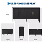 Madia larga 150 cm con funzione contenitore, mobile contenitore da cucina, consolle in legno, mobile decorativo da bar per la sala da pranzo