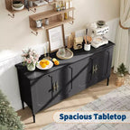 Madia larga 150 cm con funzione contenitore, mobile contenitore da cucina, consolle in legno, mobile decorativo da bar per la sala da pranzo