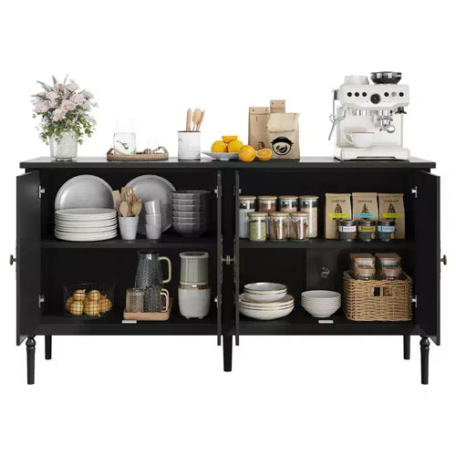 59 Inch Wide Buffet Cabinet with Storage Function, Kitchen Storage Cabinet, Wooden Console Table, Coffee Bar Decorative Cabinet for Dining Room