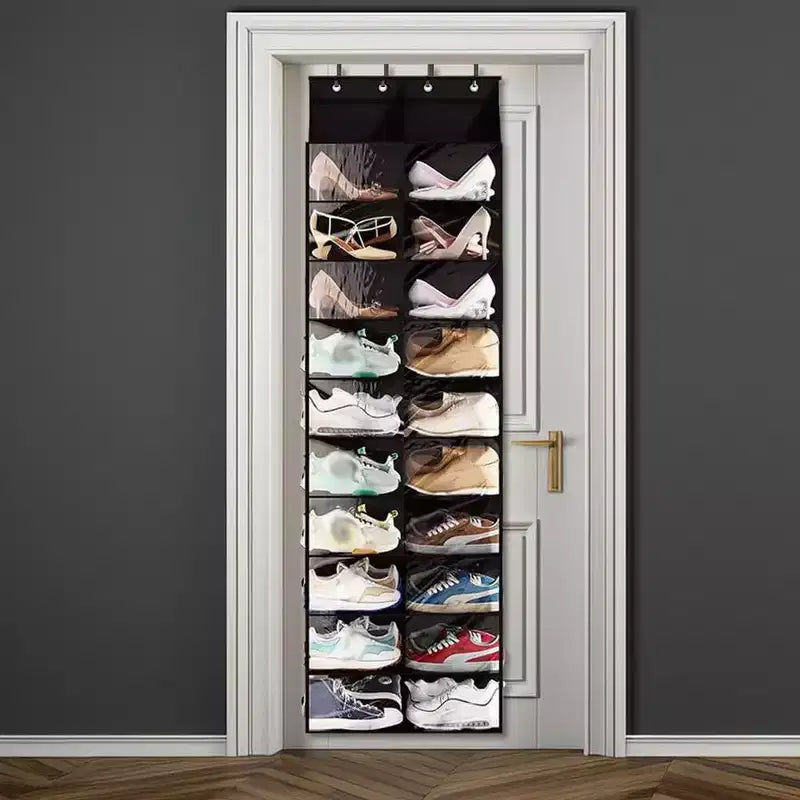 Organizzatore di scarpe da appendere alla porta, Scarpiera sospesa - 20 grandi tasche, Tessuto Oxford a 10 livelli con 4 ganci in metallo, Adatto a scarpe fino alla taglia 49, 163A x 51L x 18P cm