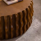 Tavolino rotondo scanalato GDFStudio Kaen Mid-Century Modern Drum