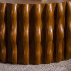 Tavolino rotondo scanalato GDFStudio Kaen Mid-Century Modern Drum
