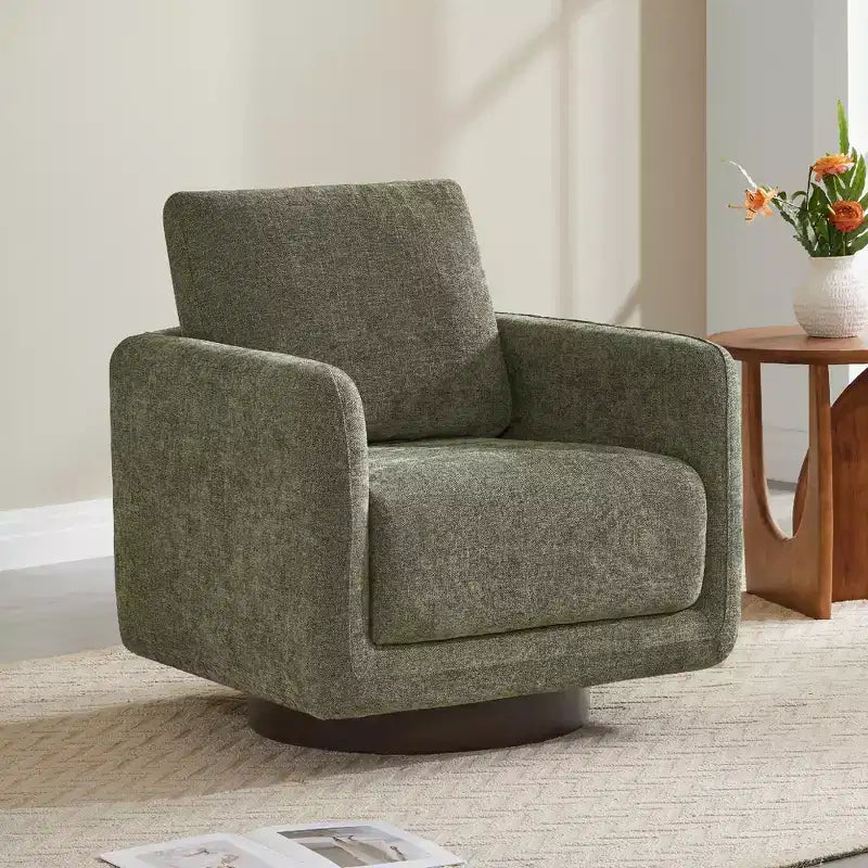 Poltrona Girevole Moderna Spruce&Spring con Cuscino Schienale Sciolto
