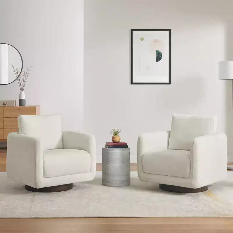 Poltrona Girevole Moderna Spruce&Spring con Cuscino Schienale Sciolto