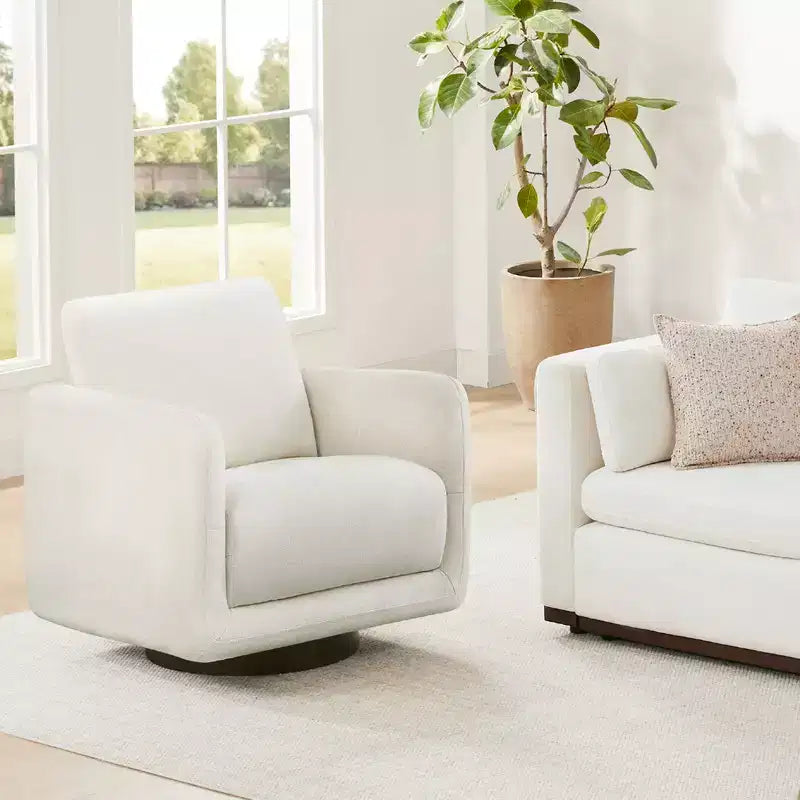 Poltrona Girevole Moderna Spruce&Spring con Cuscino Schienale Sciolto