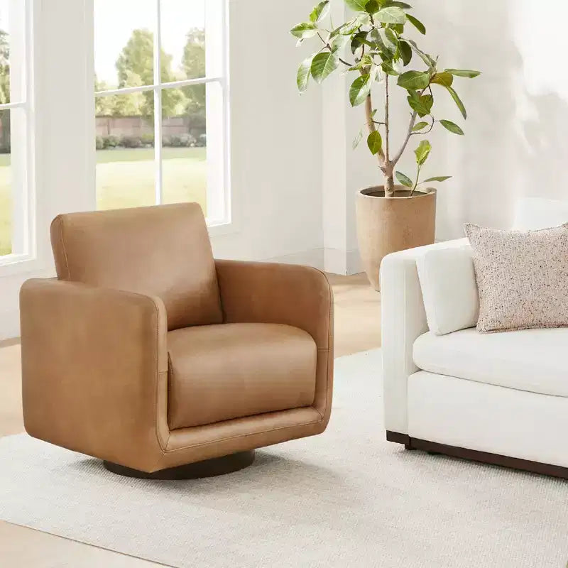Poltrona Girevole Moderna Spruce&Spring con Cuscino Schienale Sciolto