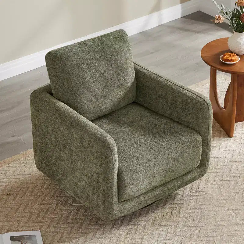 Poltrona Girevole Moderna Spruce&Spring con Cuscino Schienale Sciolto