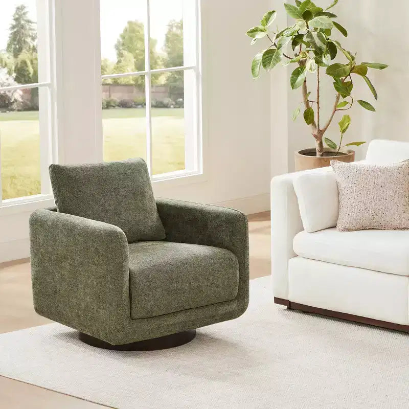 Poltrona Girevole Moderna Spruce&Spring con Cuscino Schienale Sciolto