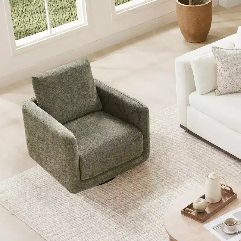 Poltrona Girevole Moderna Spruce&Spring con Cuscino Schienale Sciolto
