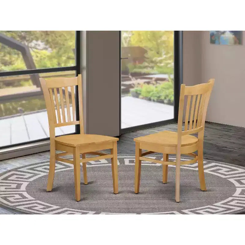 HomeStock Suburban Sophistication Sedia da pranzo con seduta in legno, set da 2