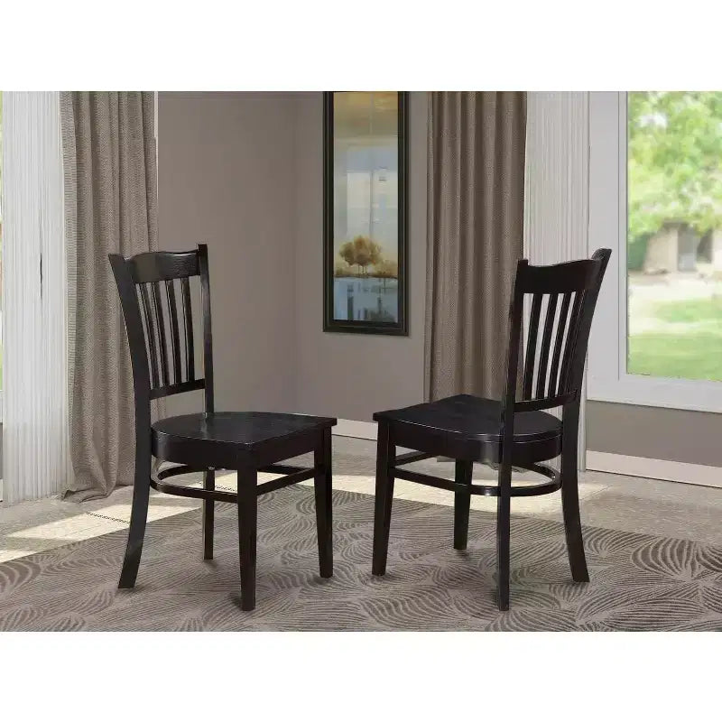 HomeStock Suburban Sophistication Sedia da pranzo con seduta in legno, set da 2
