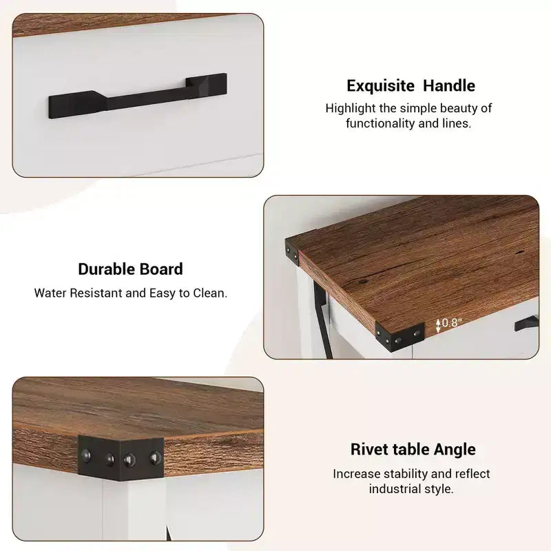 COZONY Tavolo Console da Fattoria da 109 cm con 2 Cassetti e Ripiano Portaoggetti a 2 Livelli, Tavolo Stretto in Legno per Ingresso e Divano, per Corridoio e Soggiorno