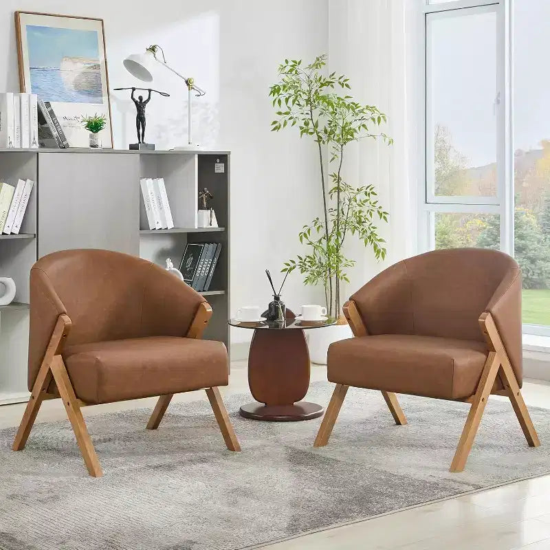 Poltrona Mid-Century Modern con Rivestimento in Bouclé, Sedia Lounge a Basso Profilo per Soggiorno, Camera da Letto, Comoda Poltrona da Lettura con Struttura in Legno