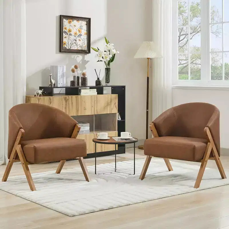 Poltrona Mid-Century Modern con Rivestimento in Bouclé, Sedia Lounge a Basso Profilo per Soggiorno, Camera da Letto, Comoda Poltrona da Lettura con Struttura in Legno