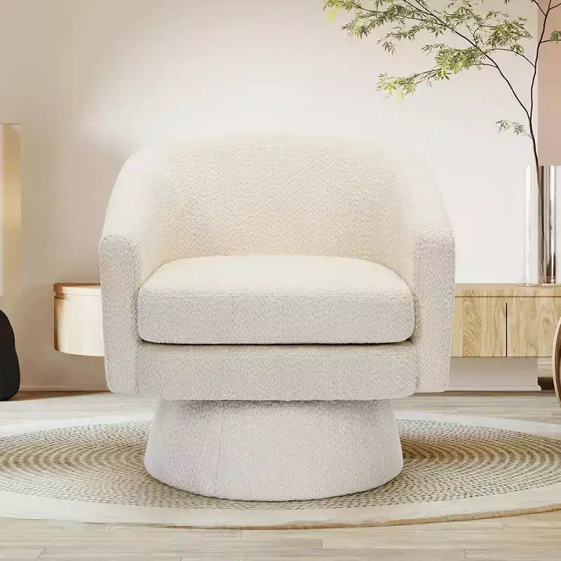 Poltrona direzionale girevole a 360° con supporto lombare, moderna poltrona in ciniglia per soggiorno, camera da letto e ufficio