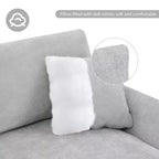 Set Divano Sezionale Modulare Trasformabile a 4 Posti, Divano ad Angolo con Funzione Letto Imbottito, Divanetto a Seduta Profonda con Pouf per Soggiorno, Ufficio, Appartamento