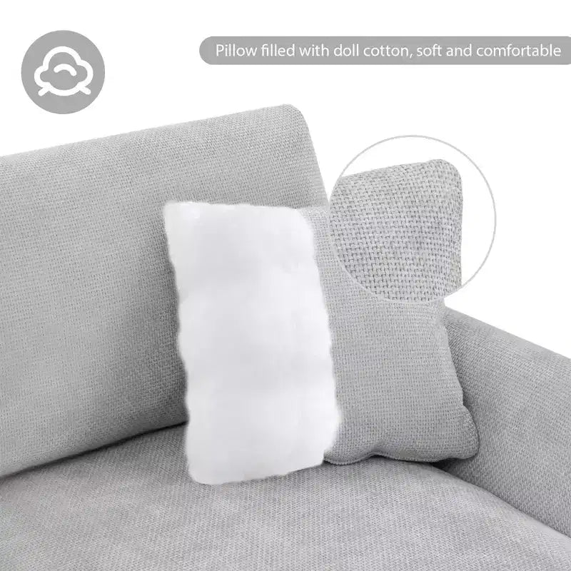 Set Divano Sezionale Modulare Trasformabile a 4 Posti, Divano ad Angolo con Funzione Letto Imbottito, Divanetto a Seduta Profonda con Pouf per Soggiorno, Ufficio, Appartamento