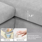 Set Divano Sezionale Modulare Trasformabile a 4 Posti, Divano ad Angolo con Funzione Letto Imbottito, Divanetto a Seduta Profonda con Pouf per Soggiorno, Ufficio, Appartamento