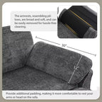 Set Divano Sezionale Modulare Trasformabile a 4 Posti, Divano ad Angolo con Funzione Letto Imbottito, Divanetto a Seduta Profonda con Pouf per Soggiorno, Ufficio, Appartamento