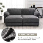 Set Divano Sezionale Modulare Trasformabile a 4 Posti, Divano ad Angolo con Funzione Letto Imbottito, Divanetto a Seduta Profonda con Pouf per Soggiorno, Ufficio, Appartamento