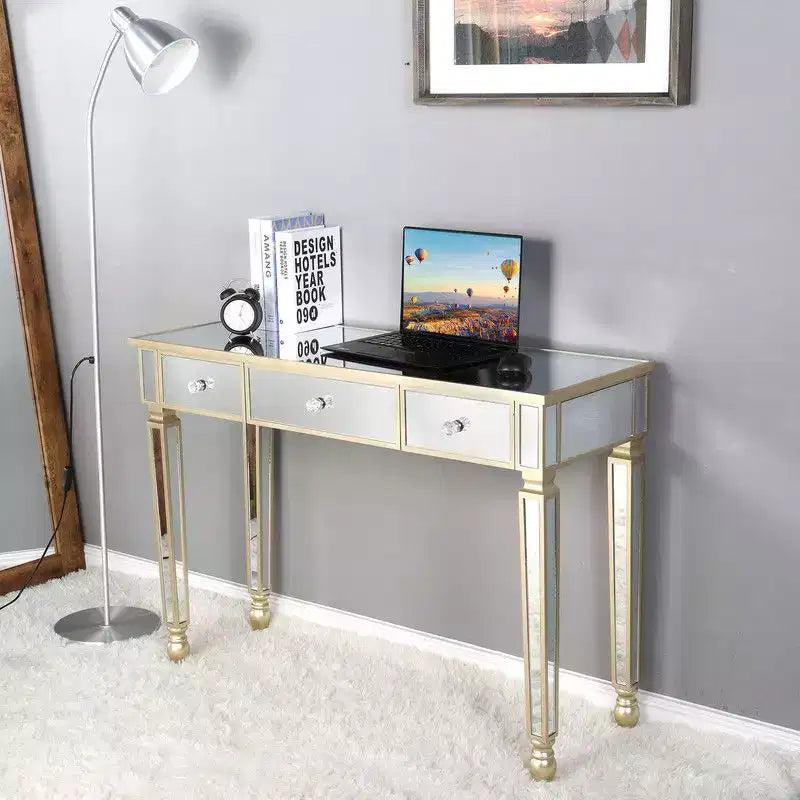 Tavolo toeletta con specchio a tre cassetti Console tavolo