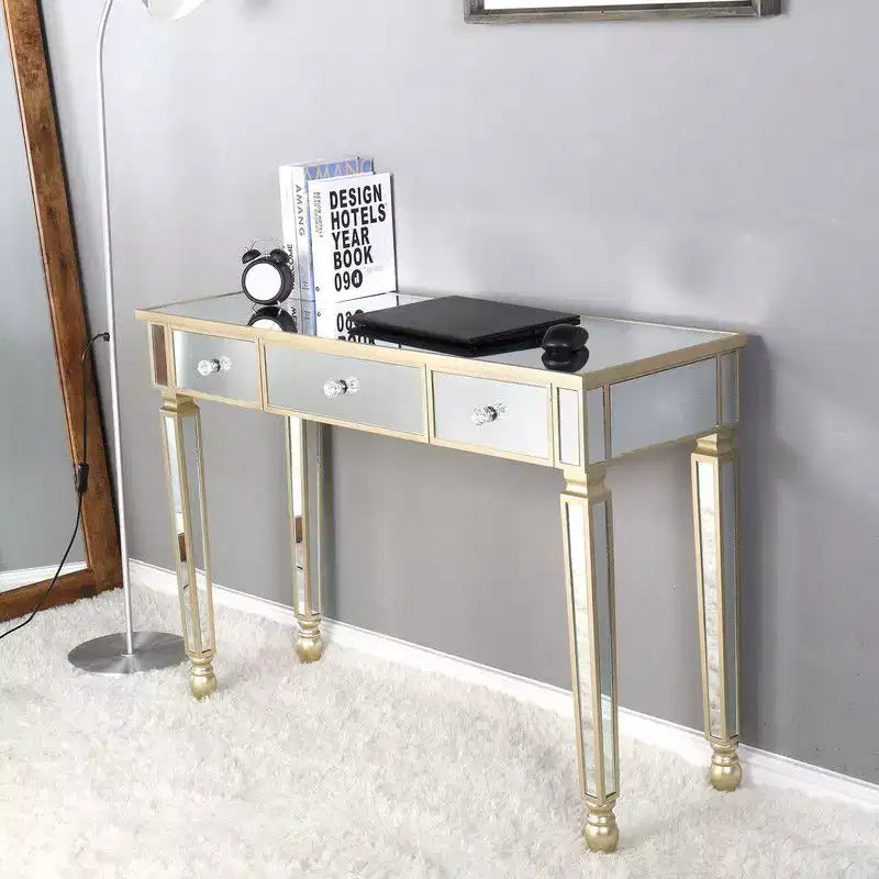 Tavolo toeletta con specchio a tre cassetti Console tavolo