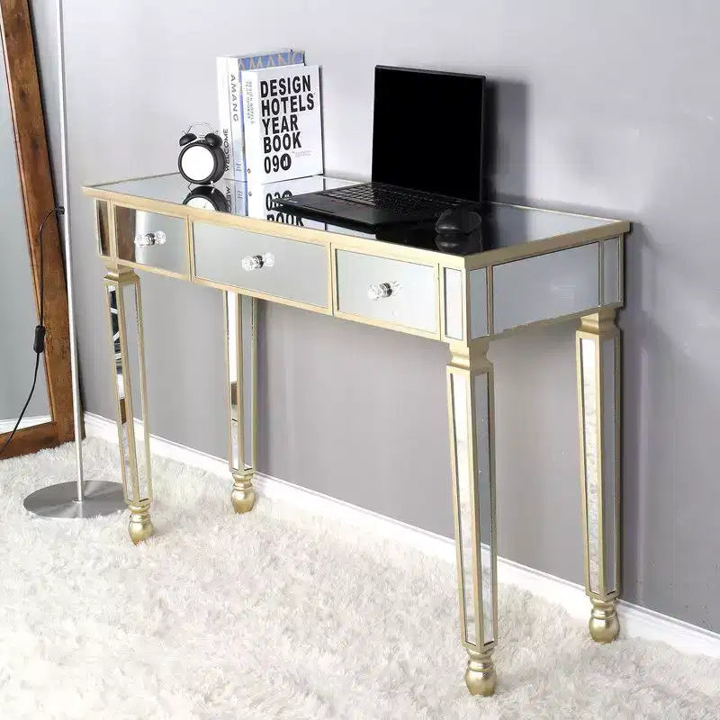 Tavolo toeletta con specchio a tre cassetti Console tavolo