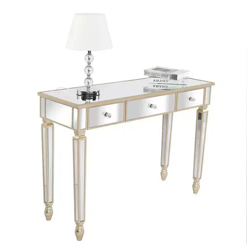 Tavolo toeletta con specchio a tre cassetti Console tavolo