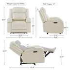 Fauteuil inclinable électrique Spruce & Spring avec appuie-tête électrique et ports de chargement